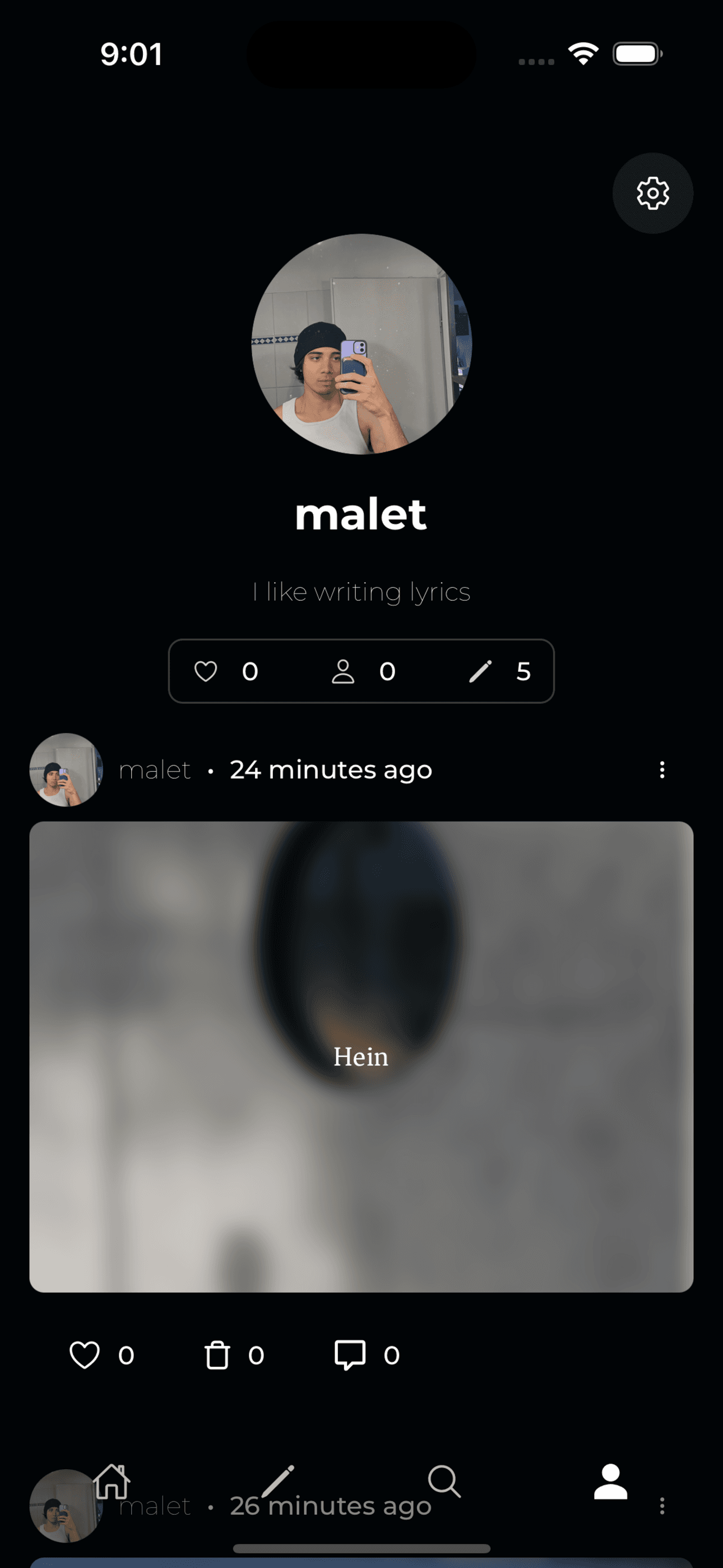 Lyrics feature in seize app